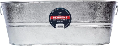 Behren Galvanized Steel Wash Tub 10.5 Gallon Oval