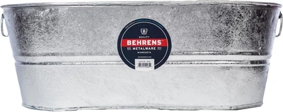 Behren Galvanized Steel Wash Tub 10.5 Gallon Oval