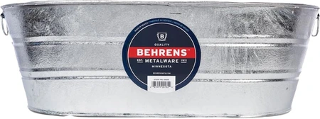 Behren Galvanized Steel Wash Tub 16 Gallon Oval