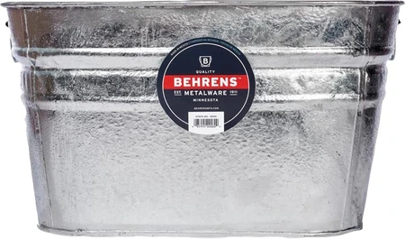 Behren Galvanized Steel Wash Tub 16 Gallon Square