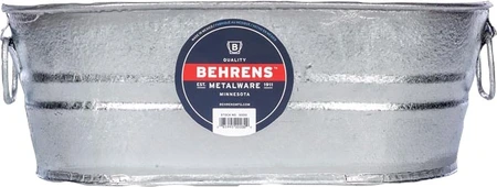 Behrens Galvanized Steel Wash Tub 2 Gallon Oval