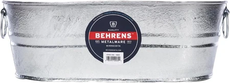 Behren Galvanized Steel Wash Tub 4 Gallon Oval