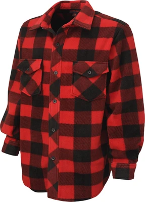 Tough Duck Men's Buffalo Check Fleece Shirt Red Large