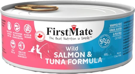 FirstMate 50/50 Wild Salmon & Tuna Pate Cat Food 5.5oz