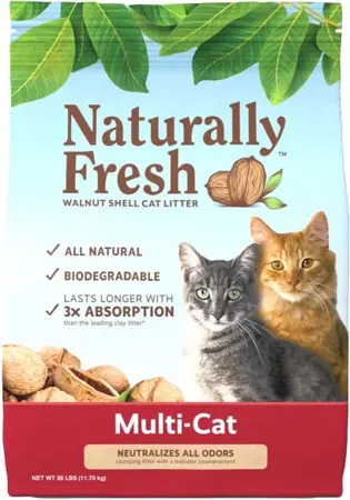 Naturally Fresh Walnut Shell Multi-Cat Quick Clumping Litter 26lb