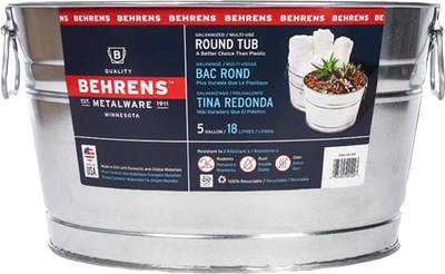 Behrens Galvanized Round Tub 5 Gallon