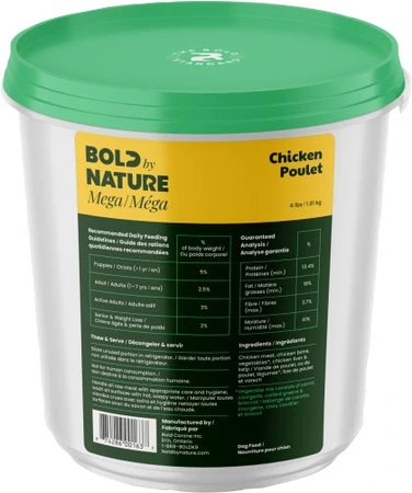 Bold By Nature Mega Chicken Tub Dog Food 4 lb