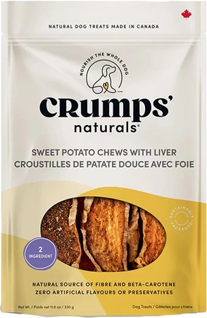 Crump's Naturals Sweet Potato Chews With Liver Dog Treat 330g