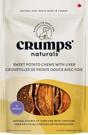 Crump's Naturals Sweet Potato Chews With Liver Dog Treat 612g