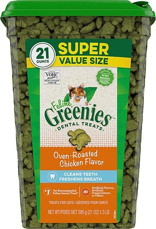 Greenies Feline Oven Roasted Chicken Dental Treat 21oz