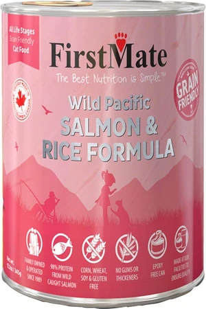 FirstMate Grain Friendly Pacific Salmon & Rice Pate Cat Food 12.2oz