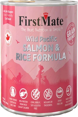 FirstMate Grain Friendly Pacific Salmon & Rice Pate Cat Food 12.2oz