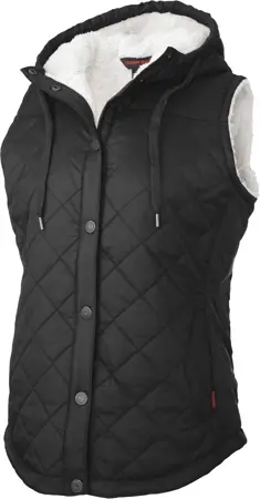 Tough Duck Womens Quilted Sherpa Lined Vest Black Small