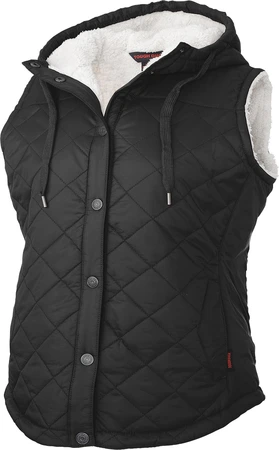 Tough Duck Women's Quilted Sherpa Lined Vest Black X-Large