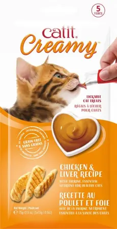 Catit Creamy Lickable Chicken & Liver 5pk