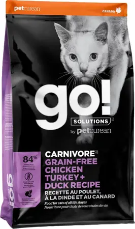 Go! Carnivore Grain-Free Chicken, Turkey, & Duck Cat Food 8lb