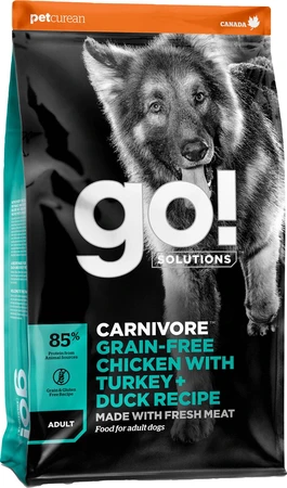 Go! Carnivore Grain Free Chicken+Turkey+Duck Dog Food 12lb