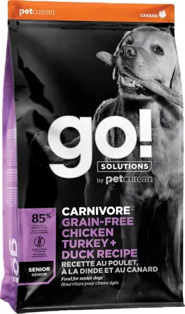 Go! Carnivore Senior Grain Free Chicken+Turkey+Duck Dog Food 22lb