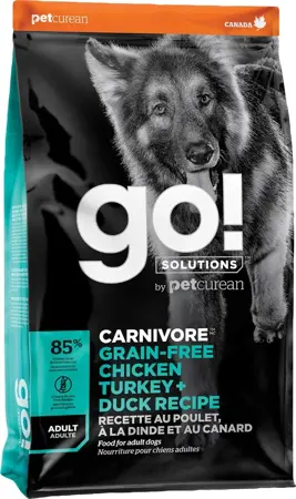 Go! Carnivore Grain Free Chicken+Turkey+Duck Dog Food 22lb