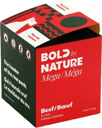 Bold By Nature Mega Beef Patties Dog Food 4 lb