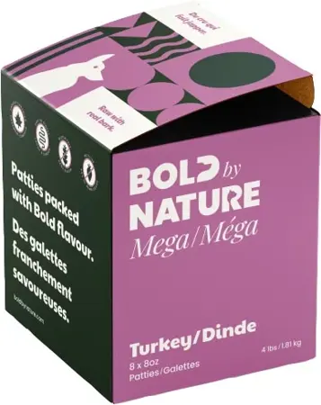 Bold By Nature Mega Turkey Patties Dog Food 4 lb