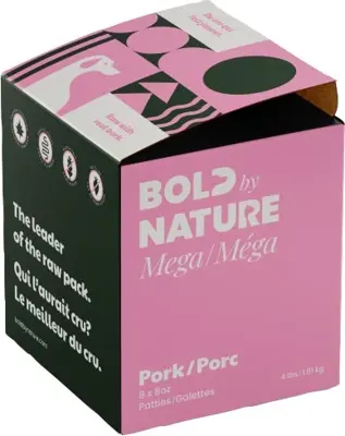 Bold By Nature Mega Pork Patties Dog Food 4 lb