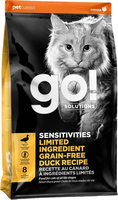 Go! Sensitivities Limited Ingredient Grain Free Duck Cat Food 8lb