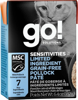 Go! Sensitivities Limited Ingredient Grain Free Pollock Pate Cat Food 6.4oz