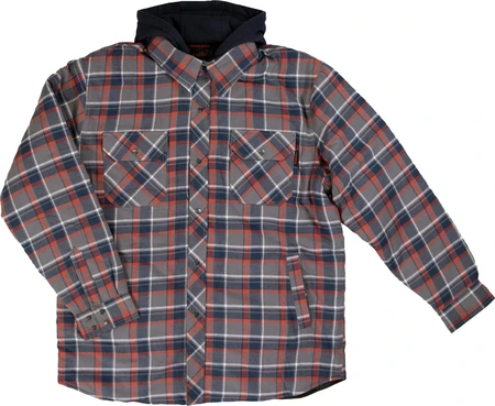 Tough Duck Quilt Lined Hooded Flannel Jac-Shirt Red Small