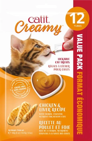 Catit Creamy Lickable Chicken & Liver 12pk