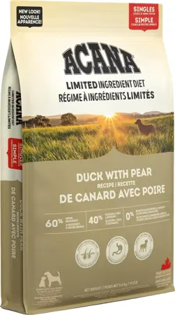 Acana Singles Duck With Pear Recipe Dog Food 5.4kg