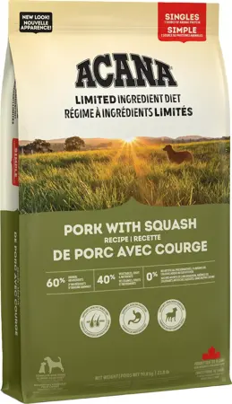 Acana Singles Pork With Squash Recipe Dog Food 10.2kg