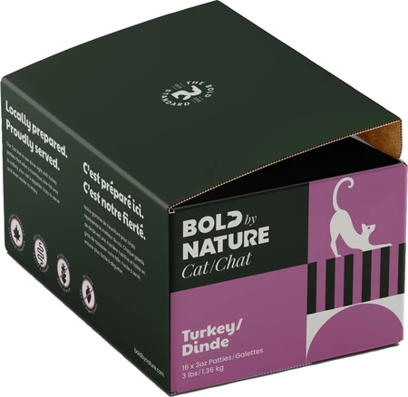 Bold By Nature Turkey Patties Cat Food 3 lb