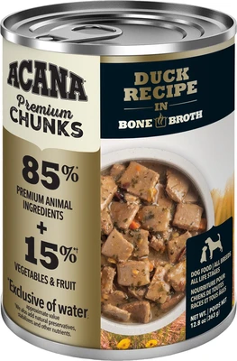 Acana Premium Chunks Duck Recipe In Bone Broth Dog Food 363g