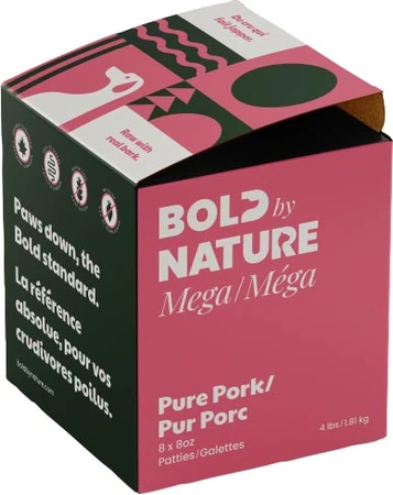 Bold By Nature Mega Pure Pork Patties Dog Food 4 lb