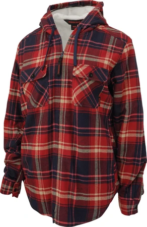 Tough Duck Women's Plush Pile-Lined Flannel Red Plaid X-Small