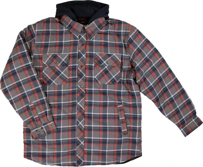 Tough Duck Quilt Lined Hooded Flannel Jac-Shirt Red Large