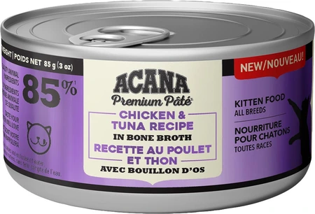 Acana Premium Chicken & Tuna Pate Kitten Recipe Cat Food 85g