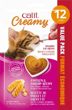 Catit Creamy Lickable Chicken & Shrimp 12pk