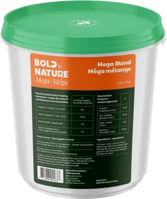 Bold By Nature Mega Blend Tub Dog Food 4 lb