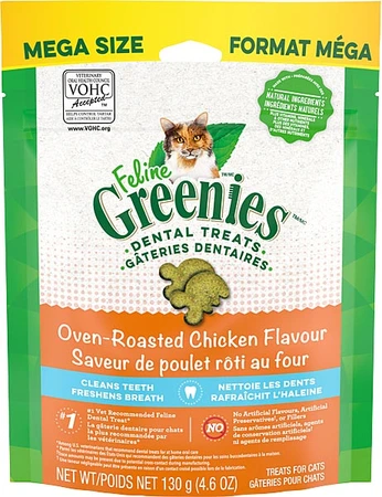 Greenies Feline Oven Roasted Chicken Dental Treat 4.6oz