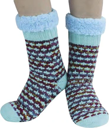 Snoozies Women's Holiday Cheer Sherpa Sock Blue