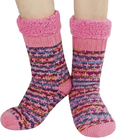 Snoozies Women's Holiday Cheer Sherpa Sock Pink