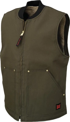 Tough Duck Sherpa Lined Vest Olive Small