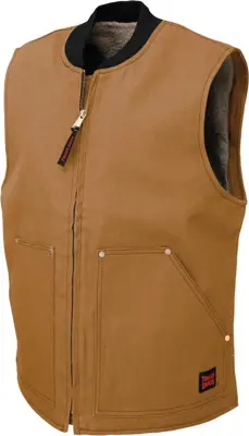 Tough Duck Sherpa Lined Vest Brown Small