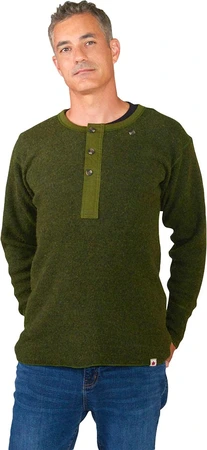 Stanfield Henley Shirt Alpine Green Medium