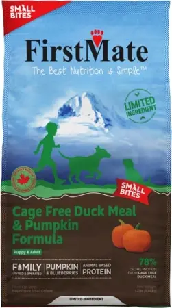 FirstMate Limited Ingredient Duck Meal & Pumpkin Small Bites Dog Food 12lb