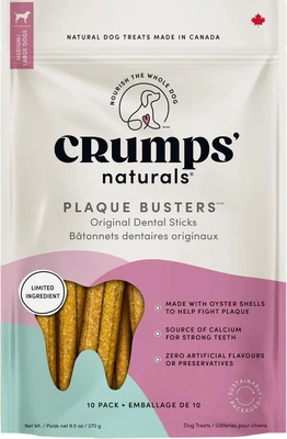 Crumps' Naturals Plaque Busters Original Dental Dog Treat 3.5" 18pk