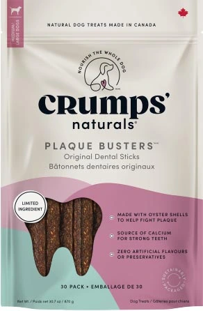 Crumps' Naturals Plaque Busters Original Dental Dog Treat 7" 30pk