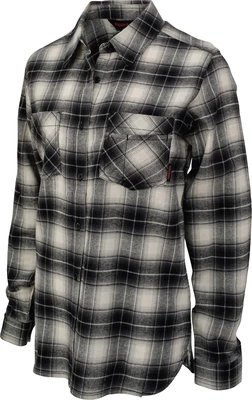 Tough Duck Women's Flannel Shirt Grey Plaid X-Large